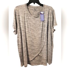 NWT Motherhood Maternity Nursing 1X Heather Gray Women's Top